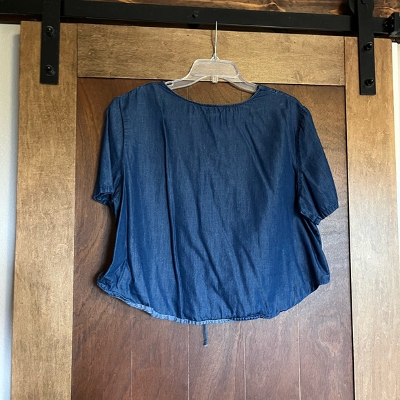 Denim Lace Up Shirt! EUC - Picture 2 of 2